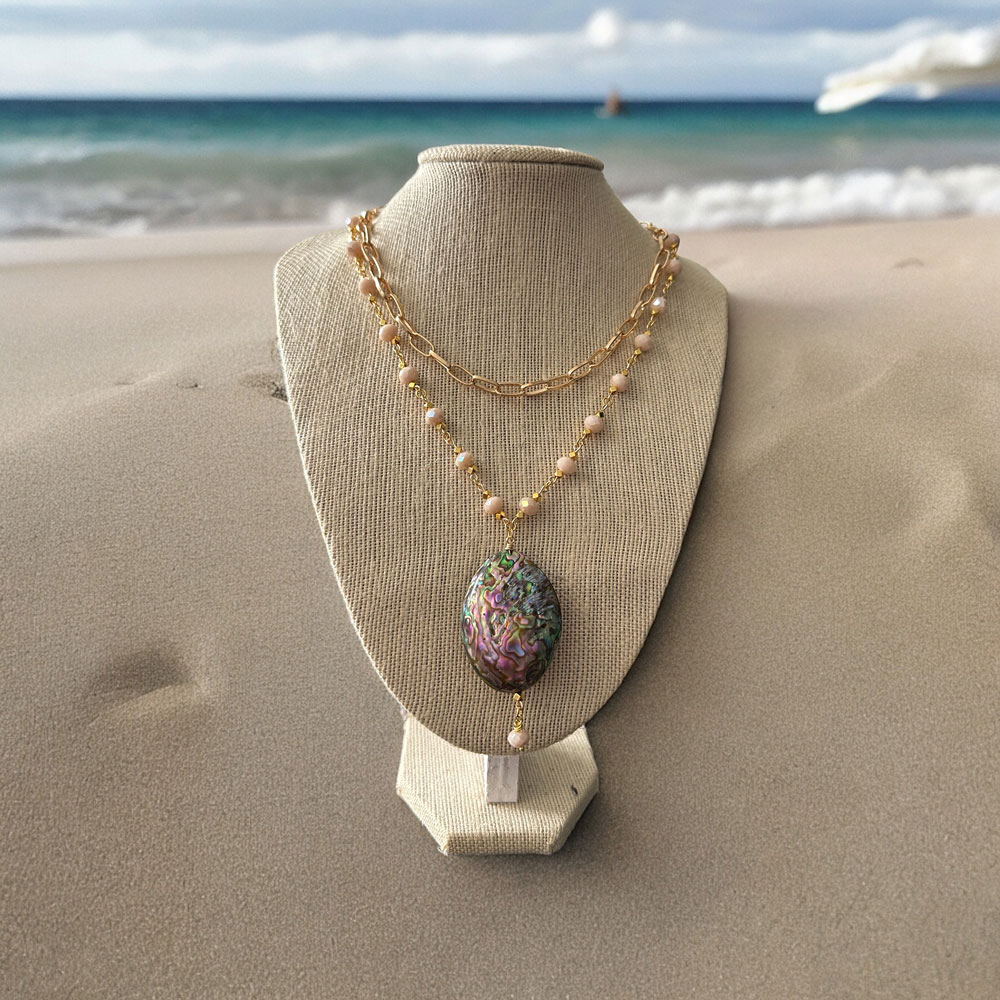 Elegant Crystal & Abalone Necklace