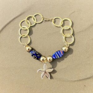 Elegant Hematite Lampwork Bracelet