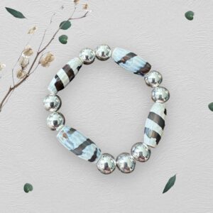 Glamorous Hematite Agate Bracelet