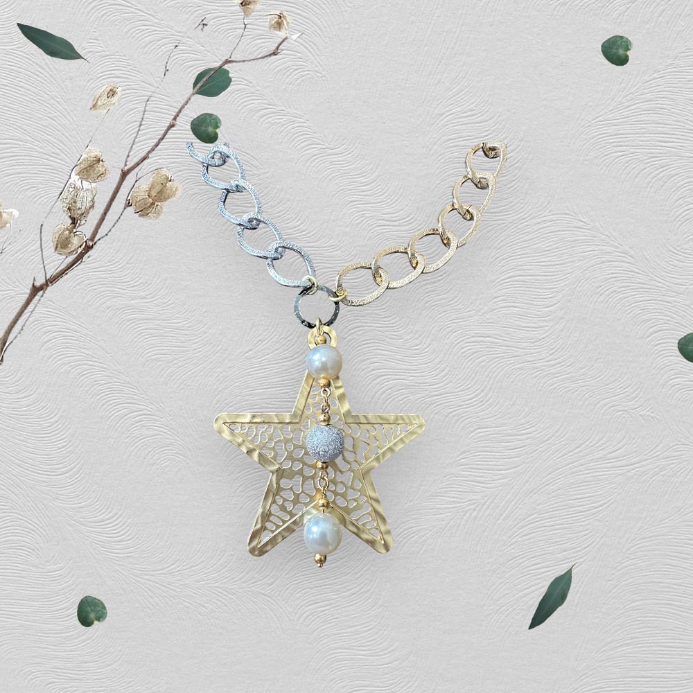 Chic Necklace with Gold Charm - Image 2